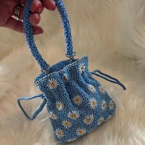 ZARA Beaded Daisy Pouch Bag